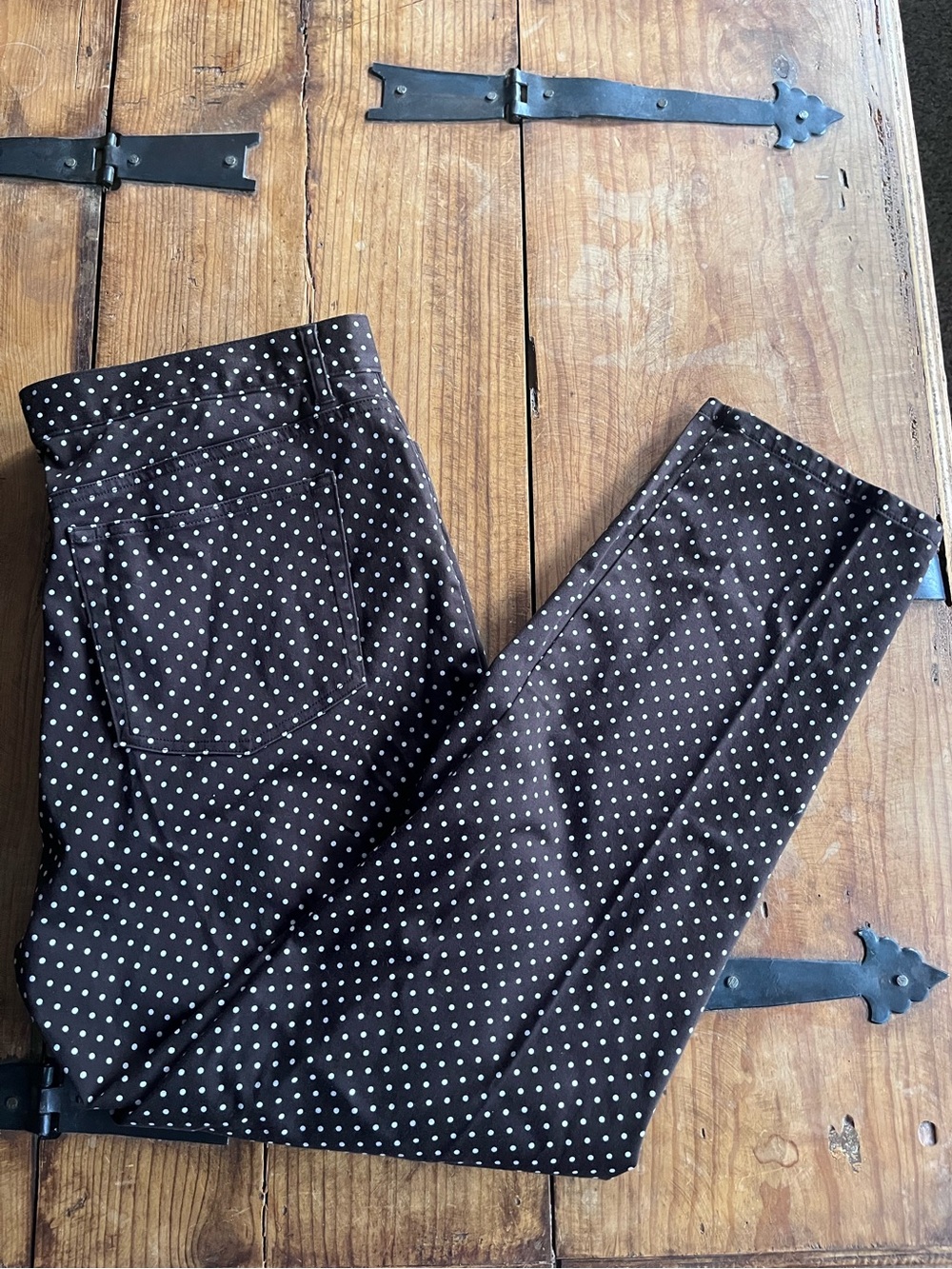 Chaps Brown Polka Dot Stretch Chinos